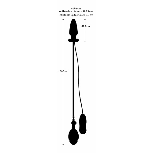 Orion Inflatable + Vibrating Butt Plug надувна анальна пробка з вібрацією, 12.2х4 см